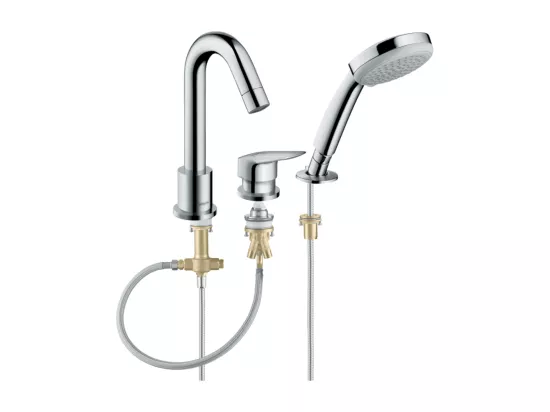 Mitigeur bain douche 3 trous HANSGROHE Logis chromé + corps encastré