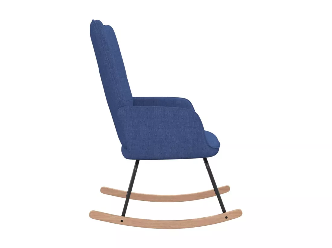 Chaise à bascule Bleu Tissu