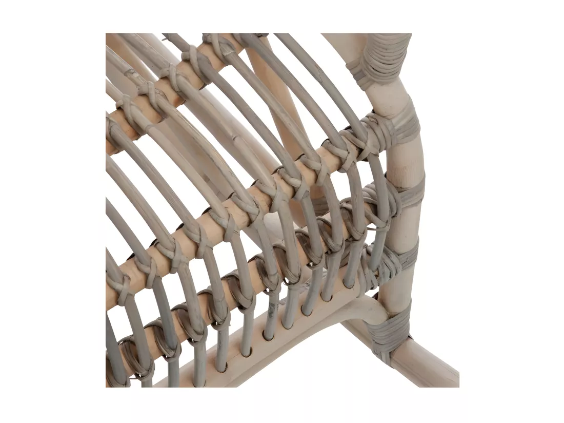 Rocking Chair Rotin Grisé - RICKY