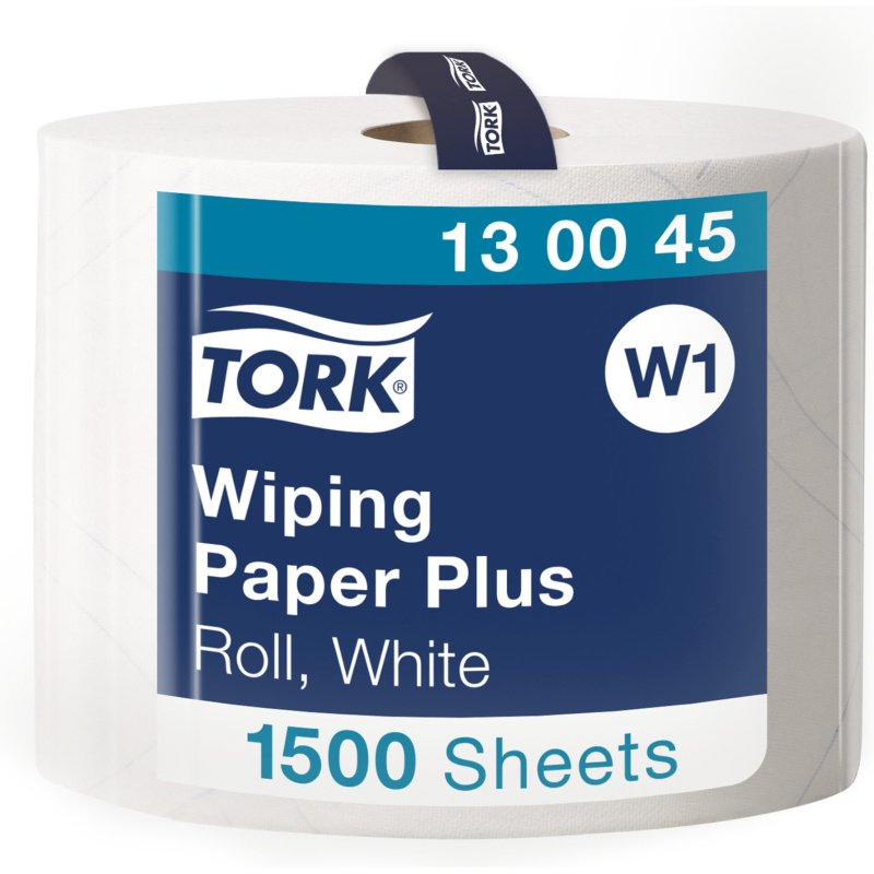 Bobine d'essuyage Tork W1 Plus blanc - longueur 510 m