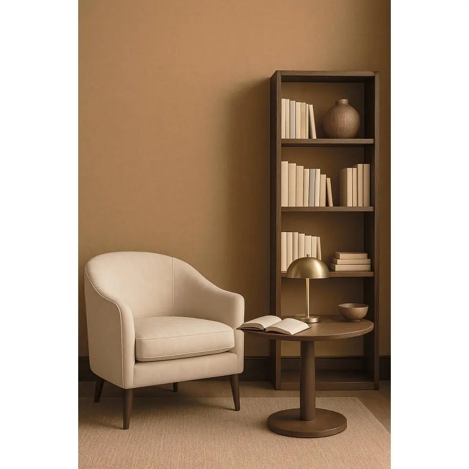 Dutch Wallcoverings Vliesbehang Linen & Textures uni - toffee - 10,05m x 53cm