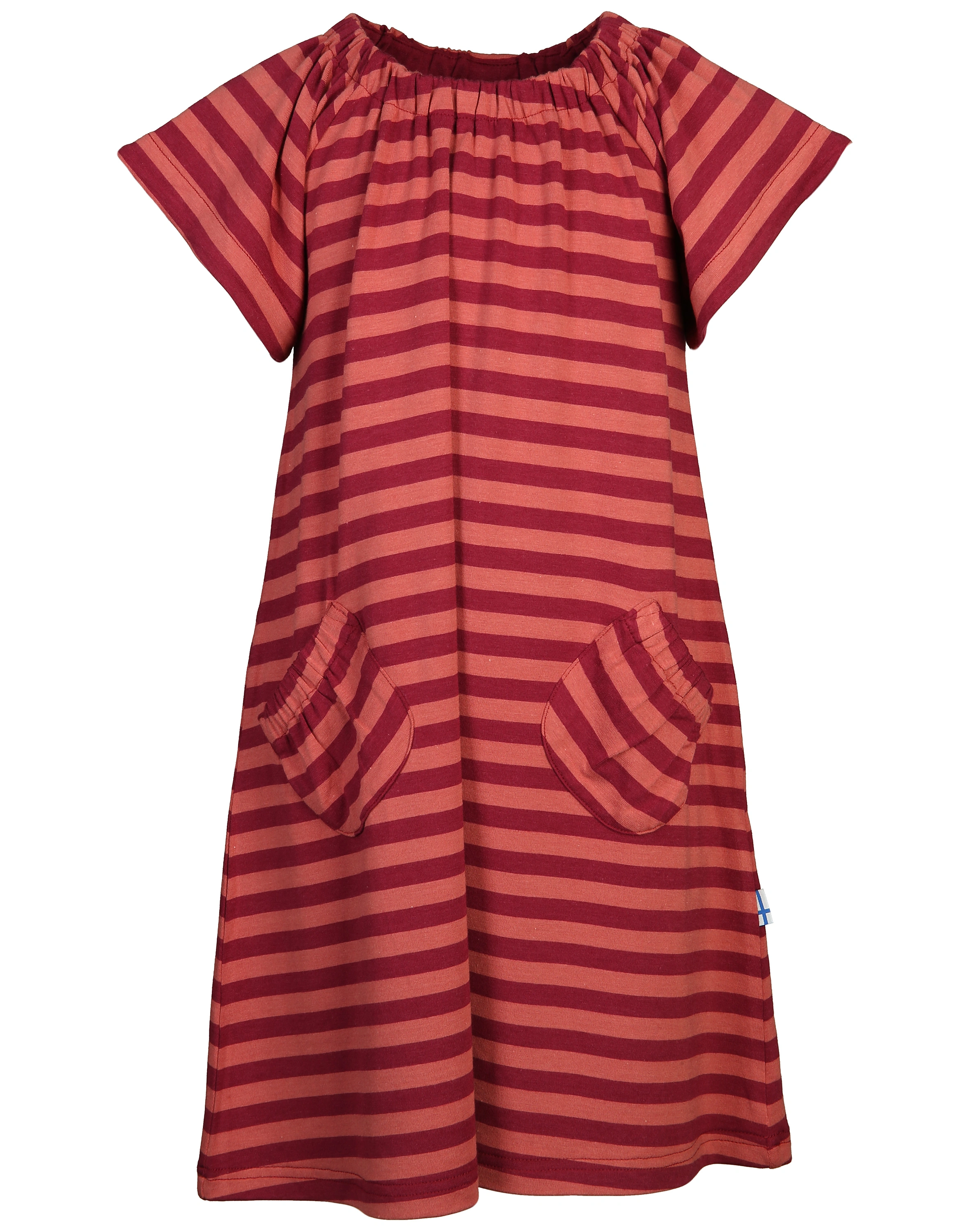 Kurzarm-Kleid MARJA gestreift in beet red