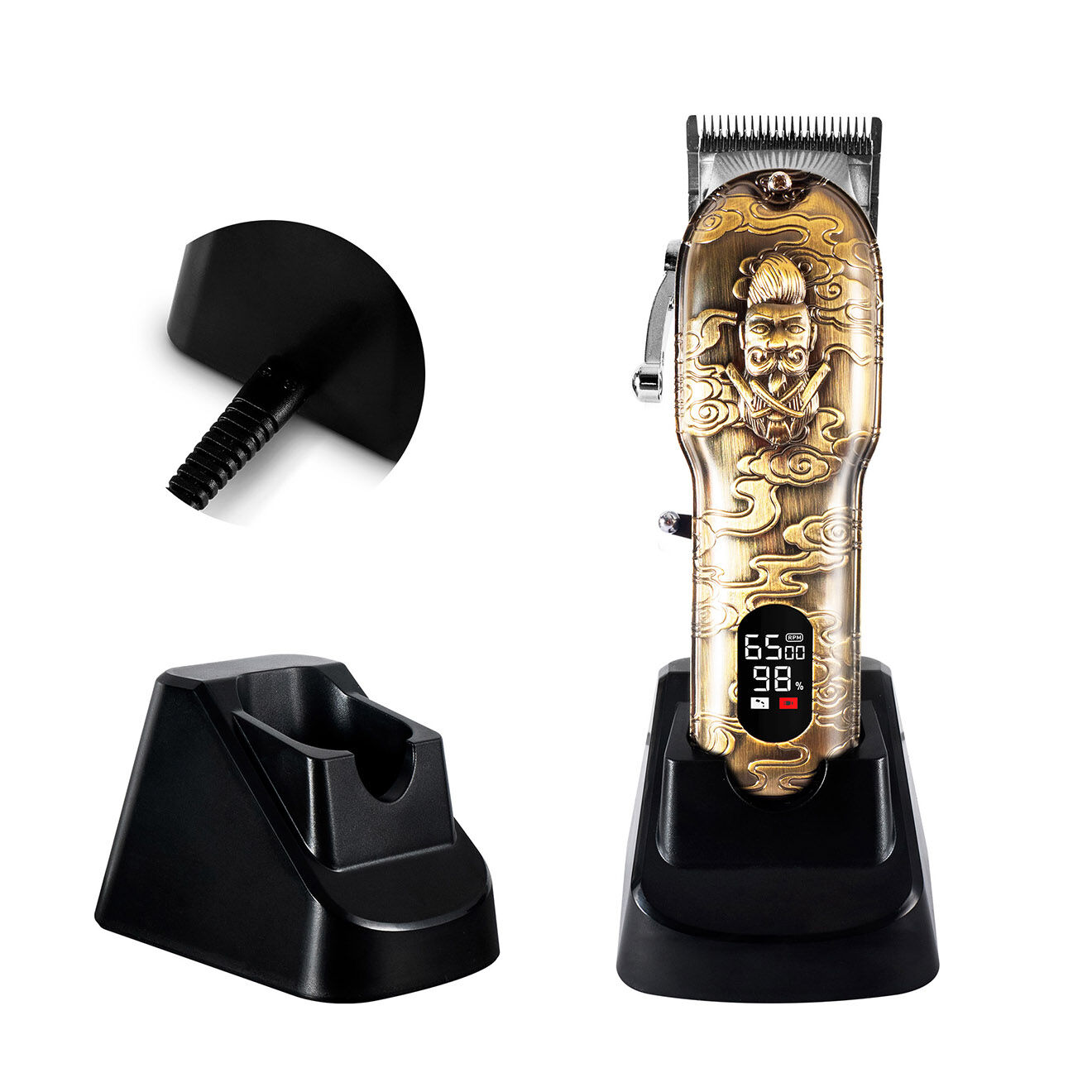 Becker Shaves & Trims Kit de tondeuse et rasoir sans fil avec trousse barber lab2 doré