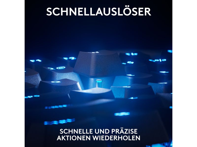 Logitech Gaming-Tastatur Pro X TKL Rapid Schwarz Kabelgebundene Gaming-Tastatur ohne Ziffernblock mit analogen Switsches