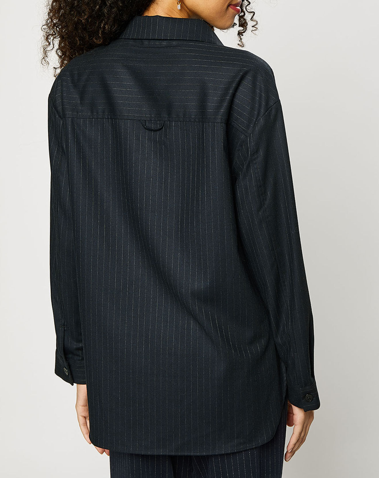 Esprit Chemise ample à poches rayée bleu marine