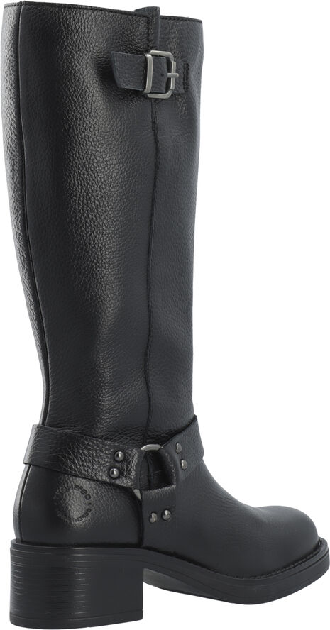 Cashott CASRIKKE Tall Biker Boot Leather Black