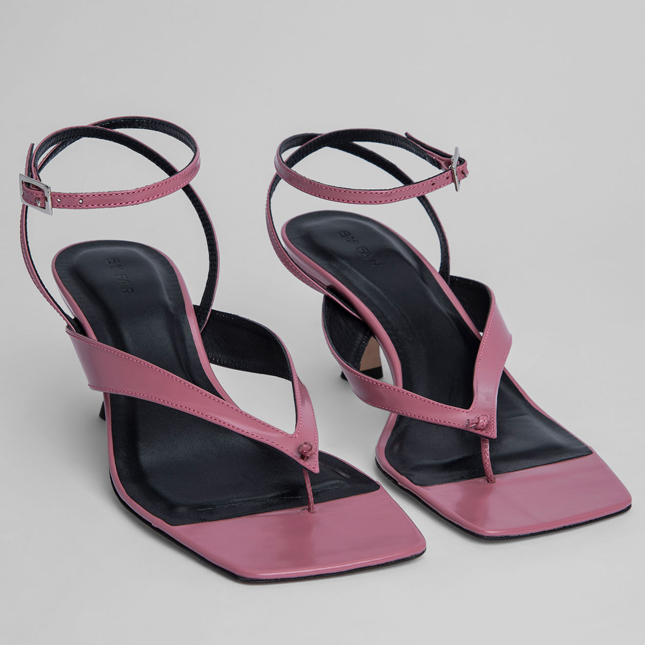 By Far Sandales en Cuir Mindy roses - Talon 5 cm