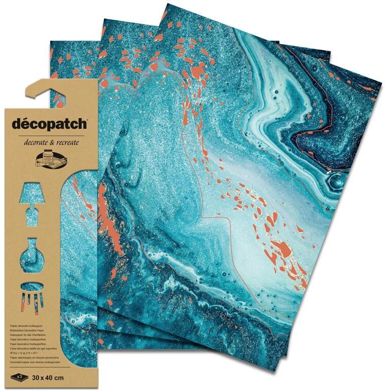 Pochette 3 Feuilles Foil Ref 923 - Bleu