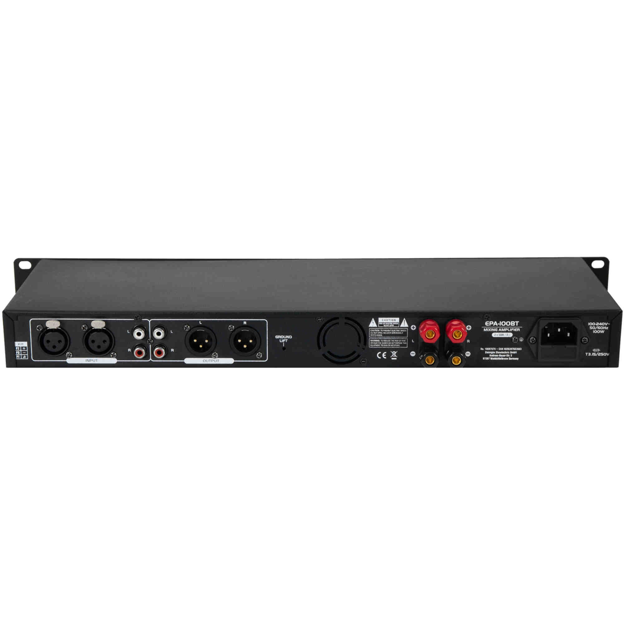 Omnitronic EPA-100BT rackmixer/versterker met audio speler