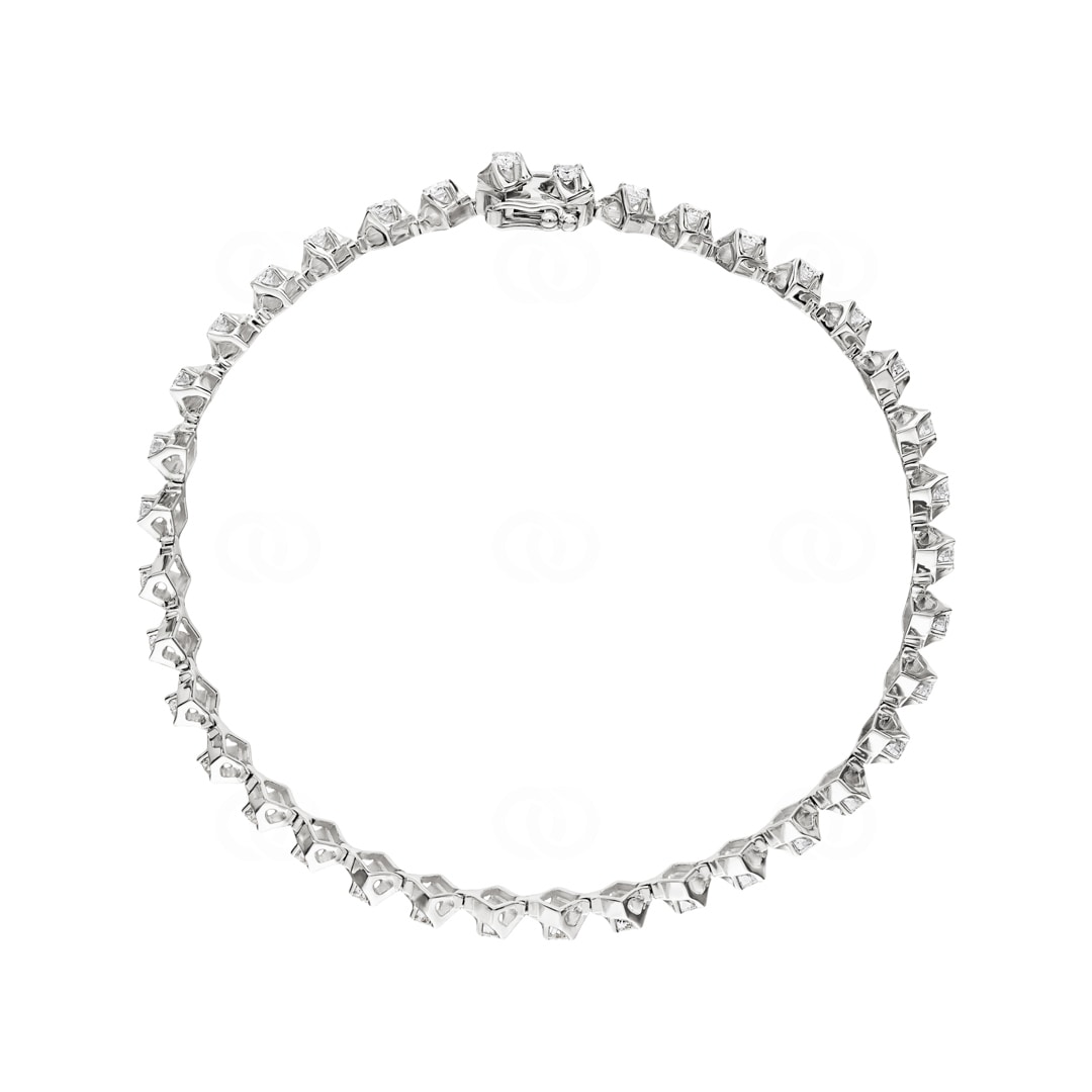2.00 Karat Diamanten Tennisarmband 750/18 K Weissgold