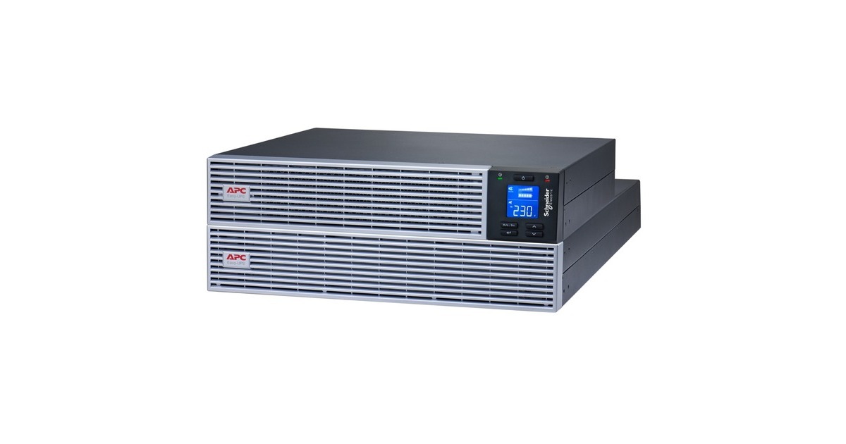 APCEasy-UPS On-Line SRVL3KRILRK Noodstroomvoeding - Li-ion ups  (Zwart/zilver, 6x C13, 1x C19, Rack/tower convertible, extendable runtime, 3000VA)