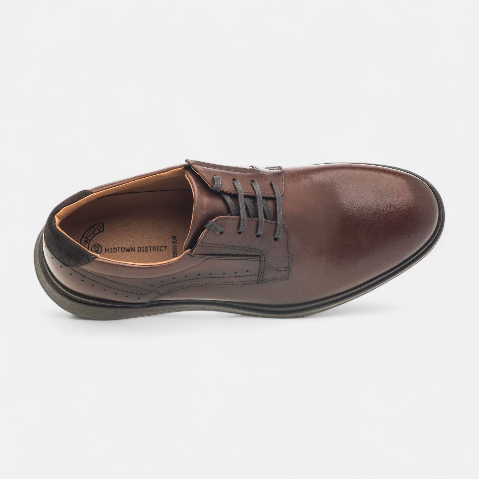 Derbies Homme en cuir cognac
