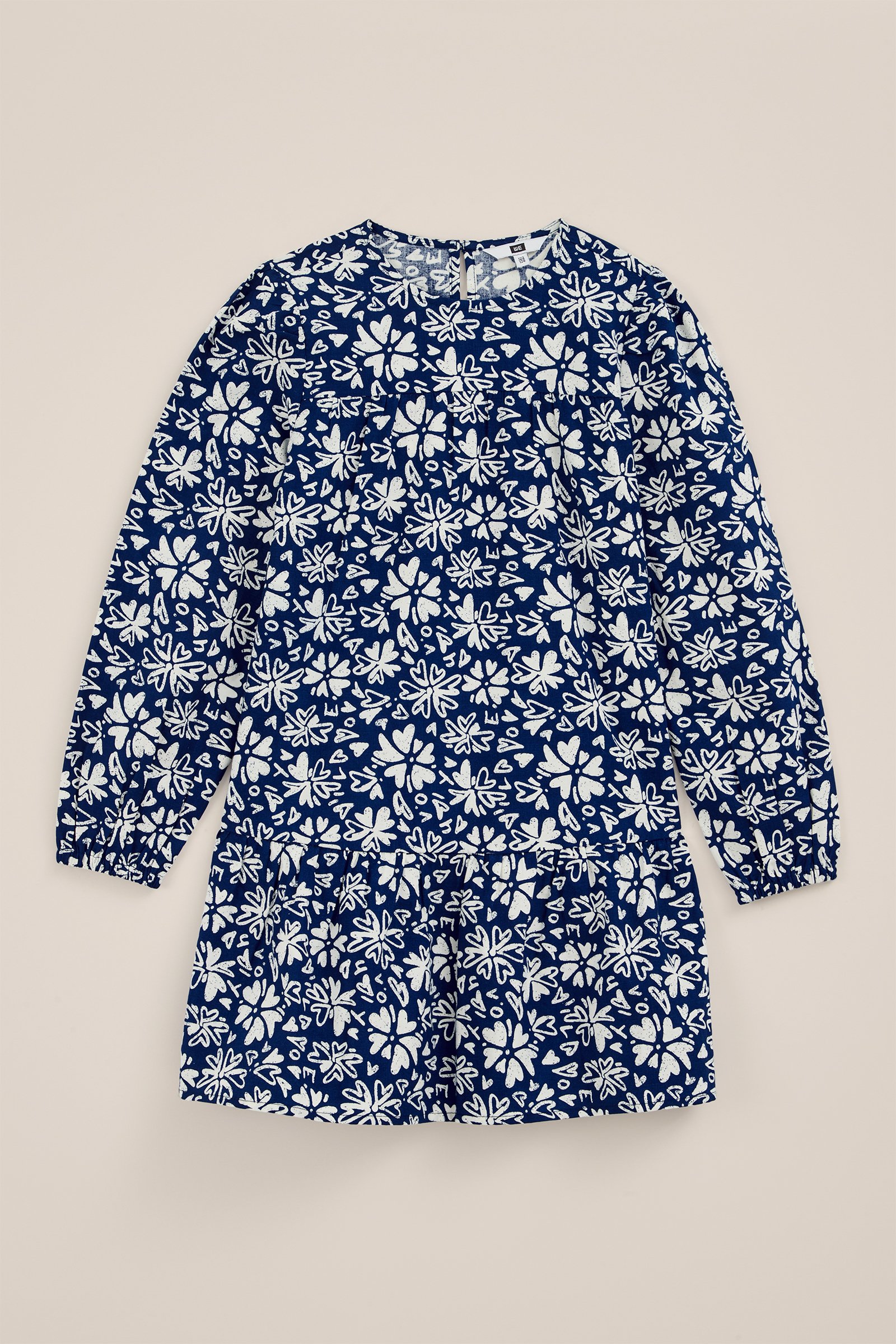 Meisjes jurk met dessin WE Fashion Donkerblauw