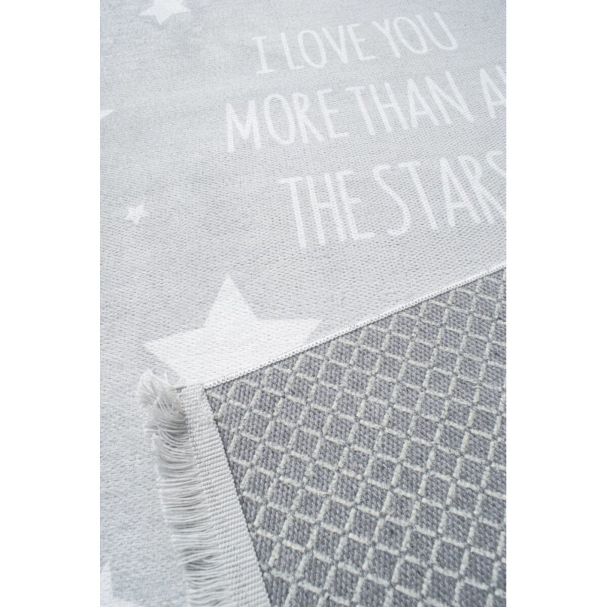Livone Livone Kinderteppich LOVE YOU STARS silbergrau/weiss 100x160 cm
