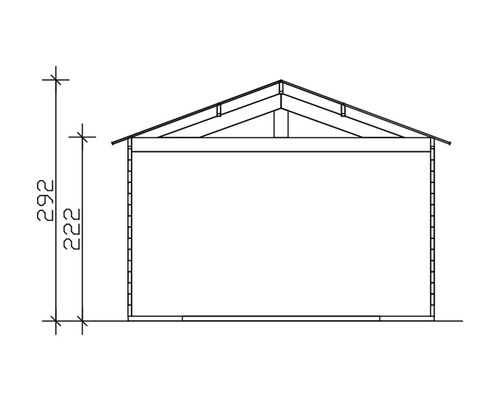 SKAN enkele garage, hout, Varberg 1, 410 x 585 cm, leisteen afwerking