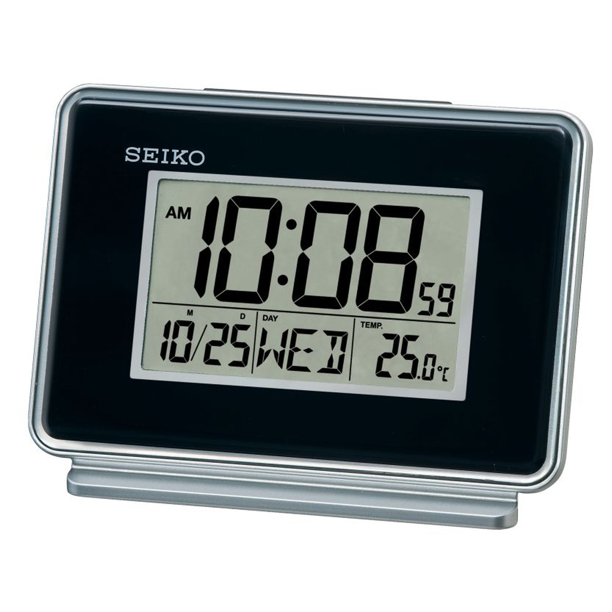 Réveil Seiko digital plastique noir