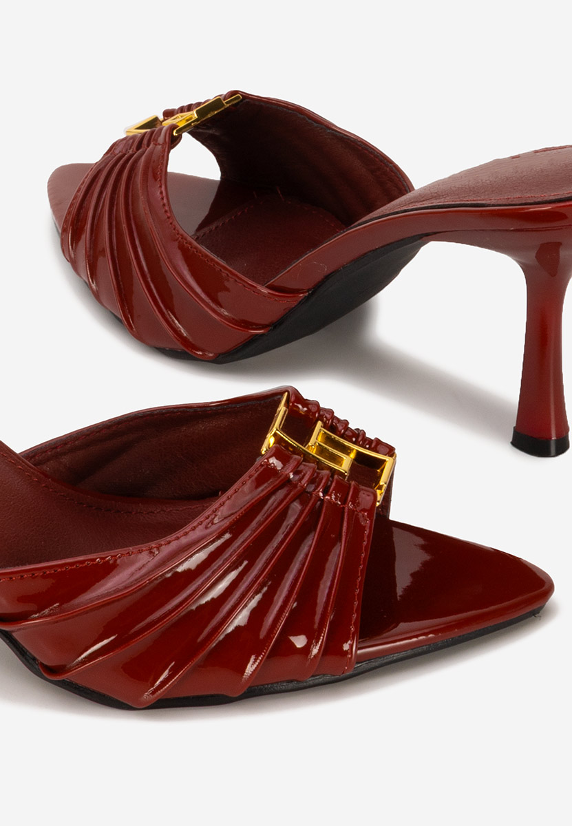 Mules à talon fin bordeaux Lietna bordo