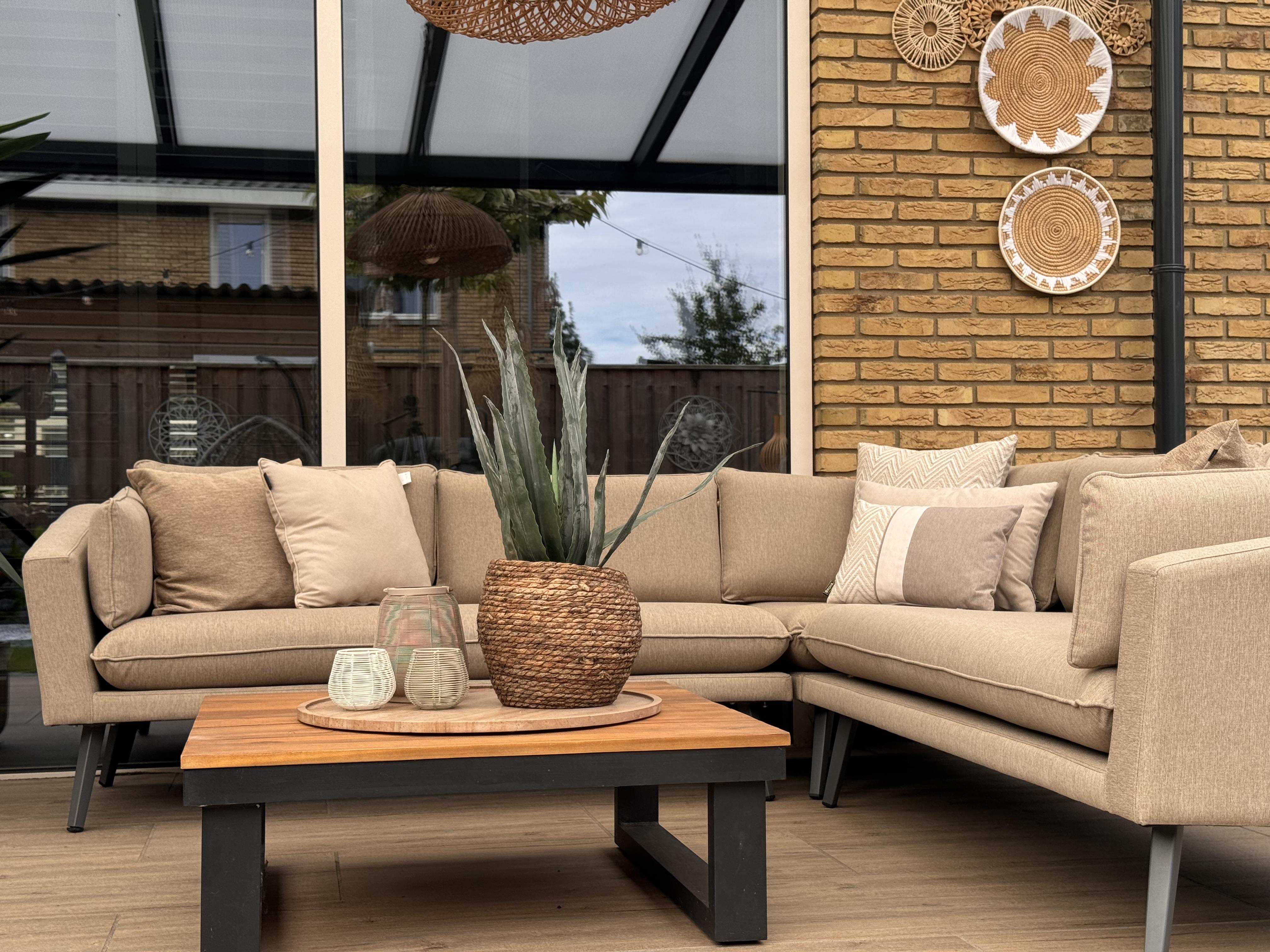 Tuin hoekbank 5-zits LORETELLO Beige