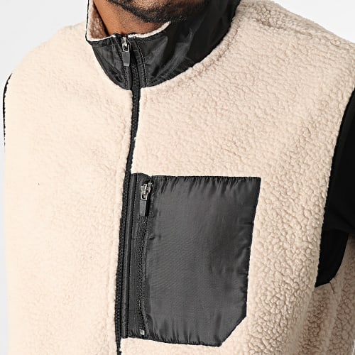 Veste Zippée Fourrure Sans Manches Just Beige