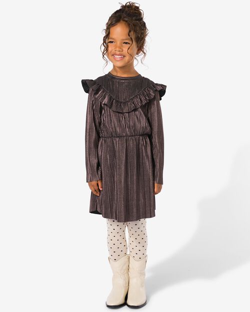 robe fille plissée métallique  rose