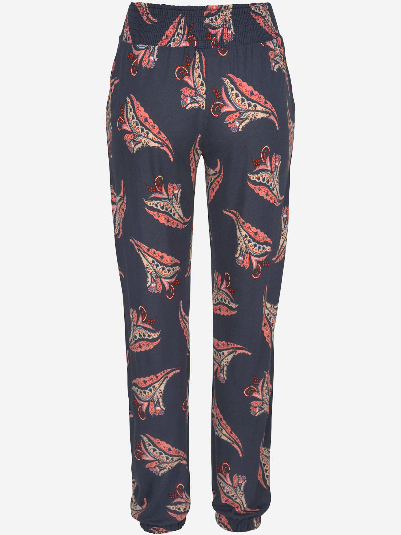 Pantalon de plage ceinture à empiècement smocké au dos