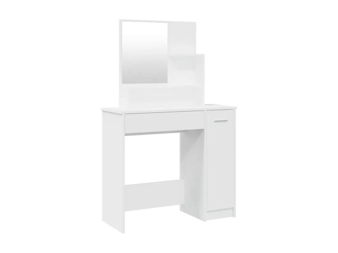 Coiffeuse avec miroir blanc 86,5x35x136 cm