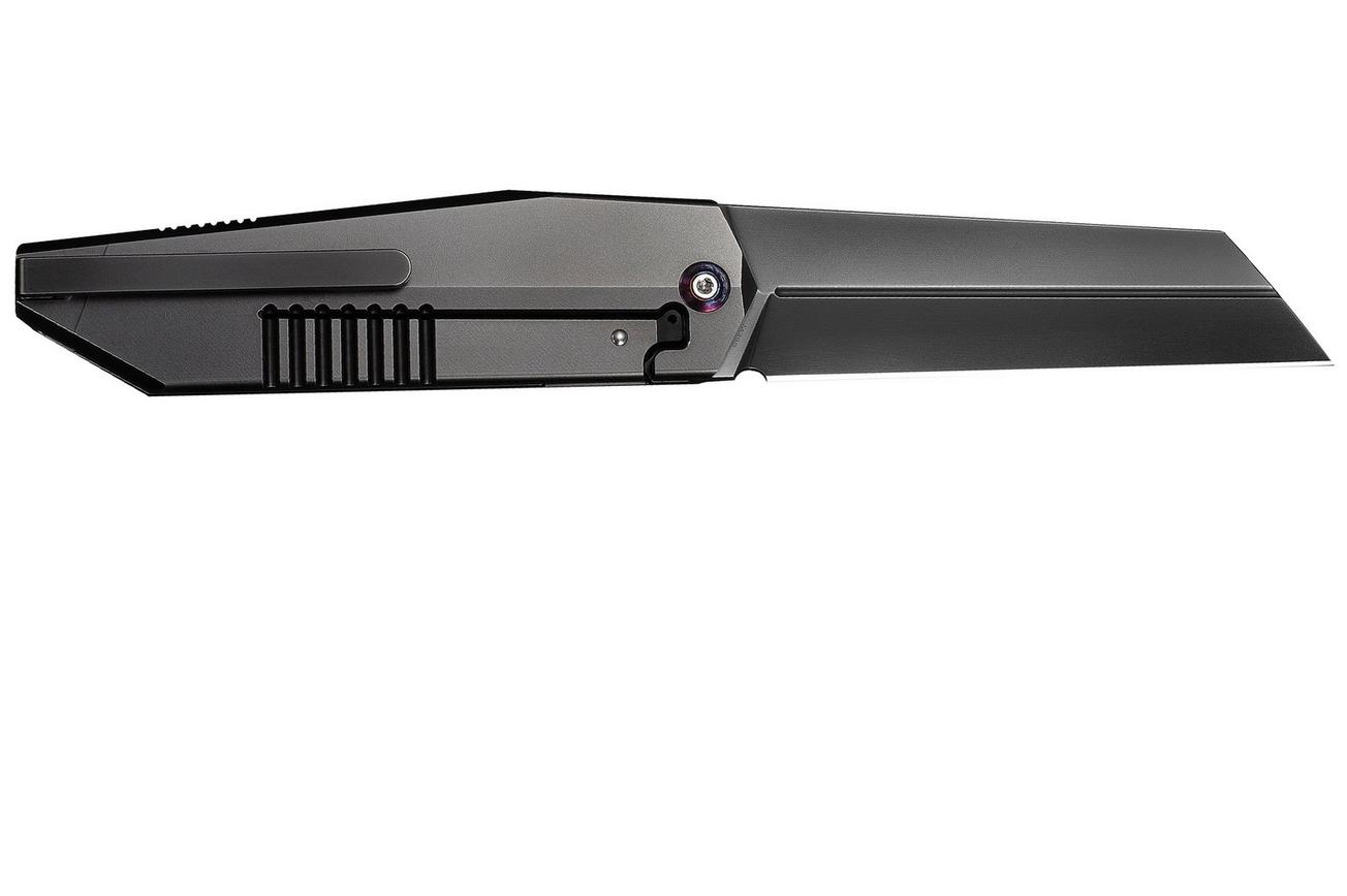 WE Knife Collinear WE22034D-4 Polished Gray Böhler M390, Polished Gray & Satin Titanium, zakmes