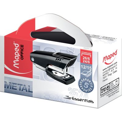 Maped - Mini Agrafeuse Essentials E3524 - capacité de 15 feuilles - agrafes 24/6 ou 26/6