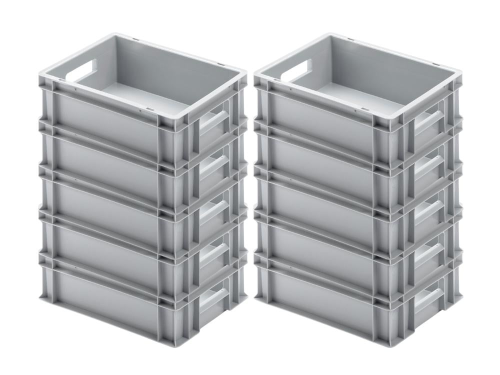 PROREGAL Eurobox met open handgreep HxBxD 12 x 30 x 40 cm 11 liter Grijze Eurobox transportbox