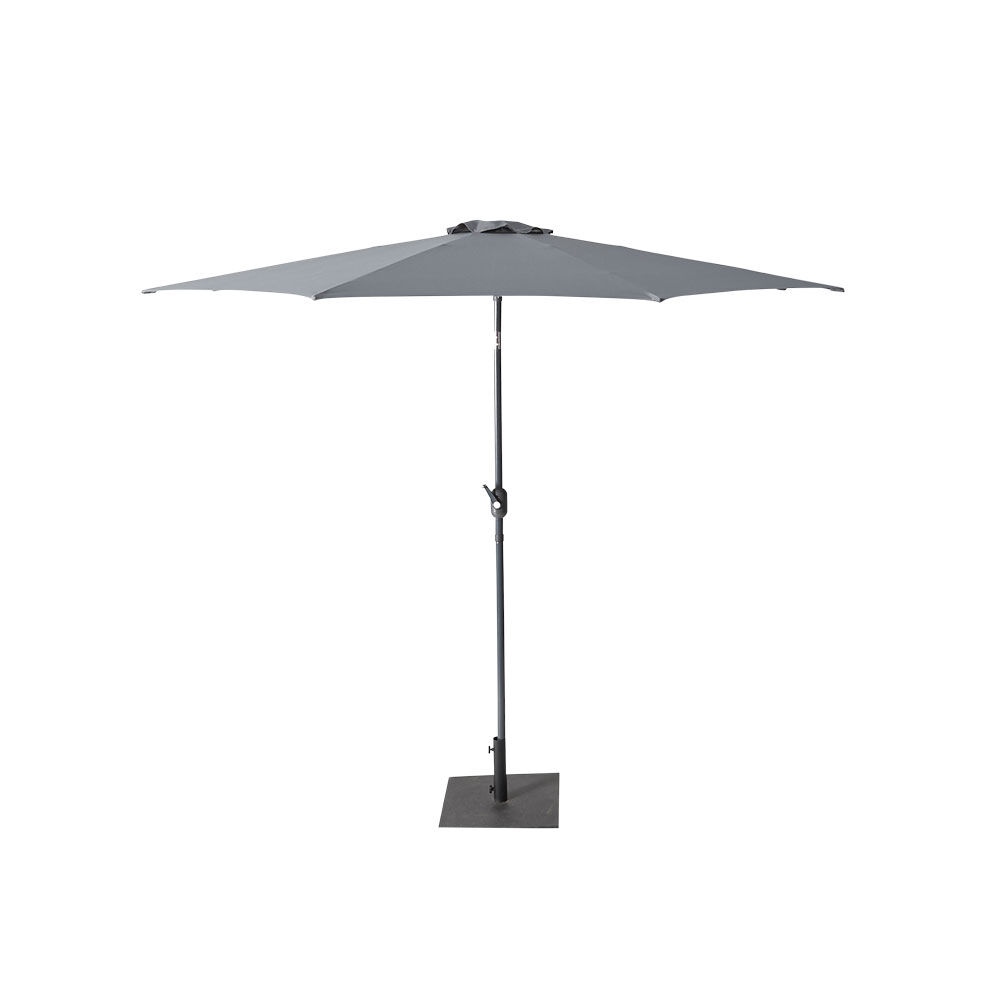 Parasol de jardin rond Tiago inclinable gris Ø.300 x H.245 cm