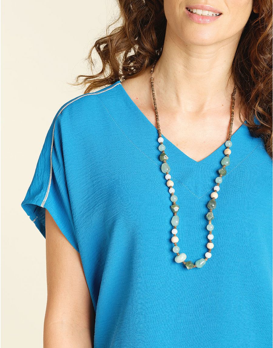 Top bleu lac blousant