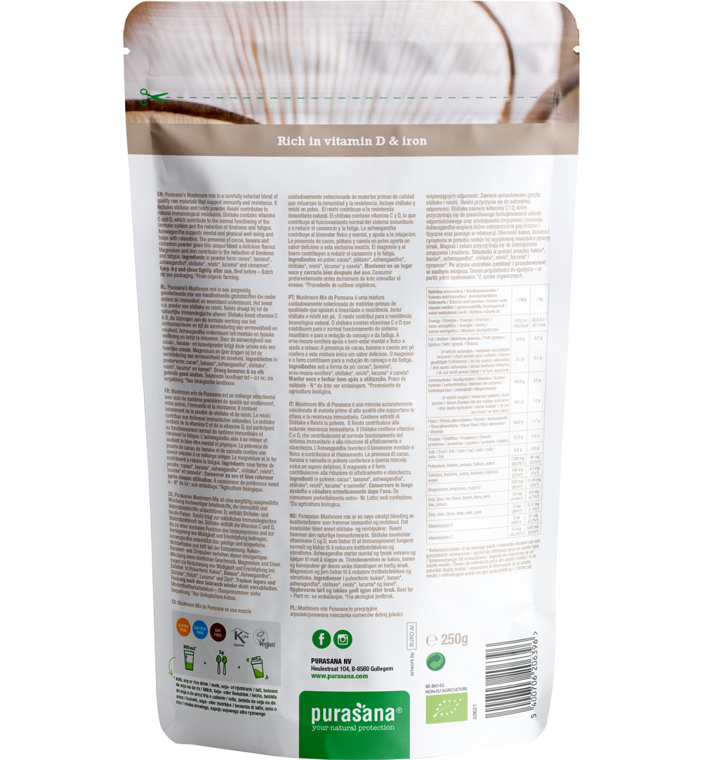 Purasana Mushroom Mix 2.0 Vegan Bio (250 gr)