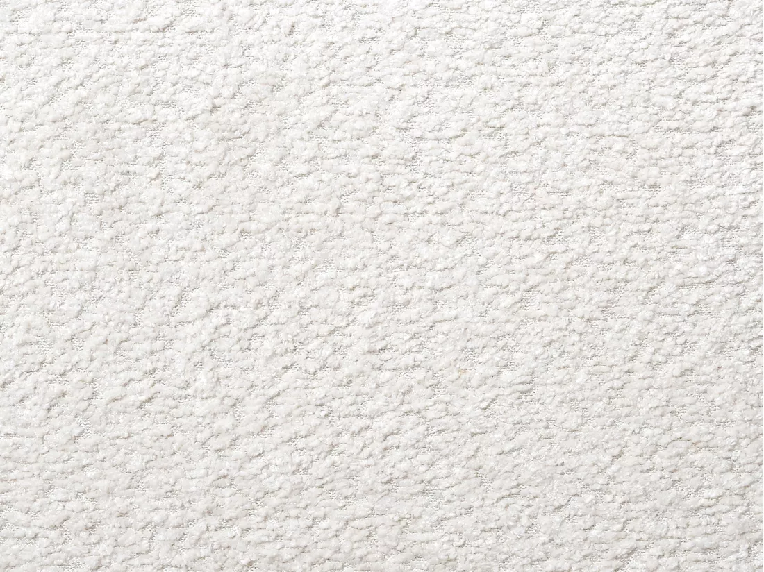 Lot de 6 chaises avec accoudoirs en tissu bouclette et métal noir - Blanc - AVRELA