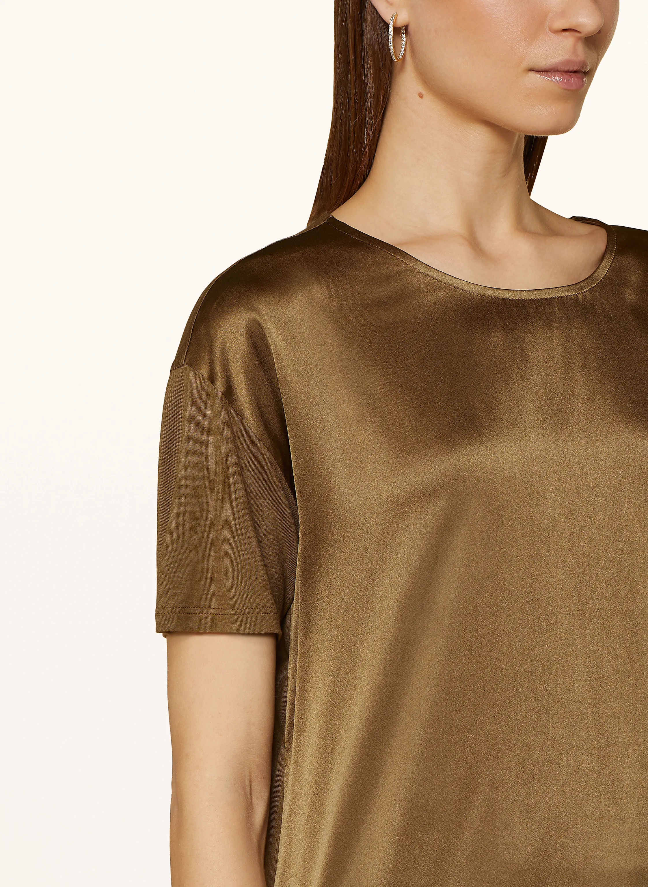 BOSS Blusenshirt ESANDY im Materialmix mit Seide