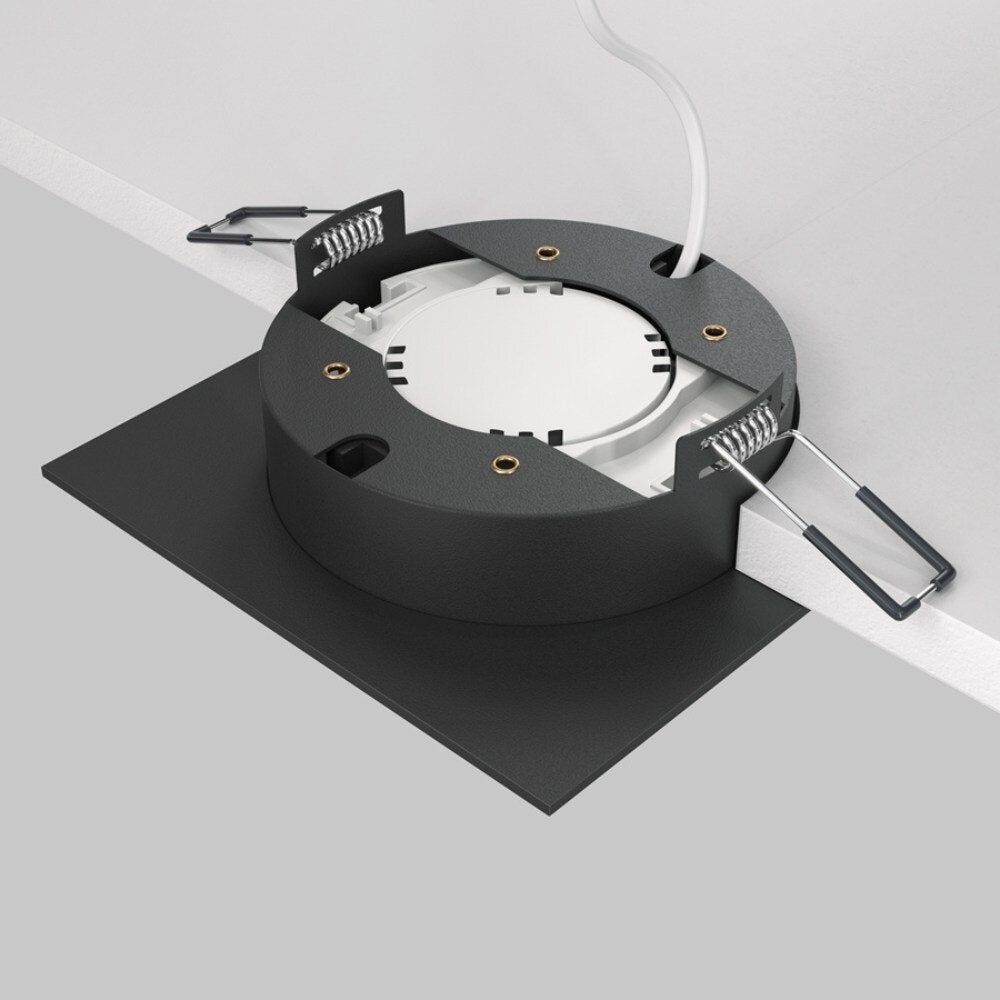Hoop inbouwplafondlamp in zwart en goud GX53 vierkant
