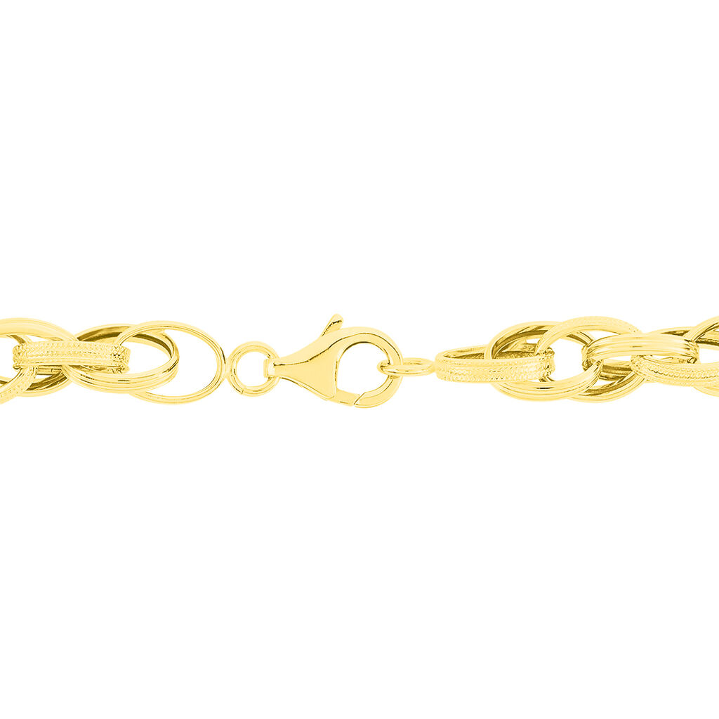 Bracelet Ovale Fil Plat Or Jaune