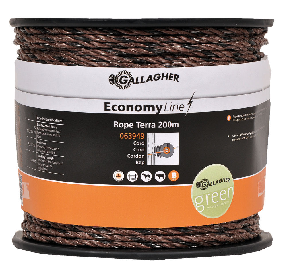 Gallagher EconomyLine  cord - 16.5 cm - 200 Meter - Terra - 20 cm - 20000 cm