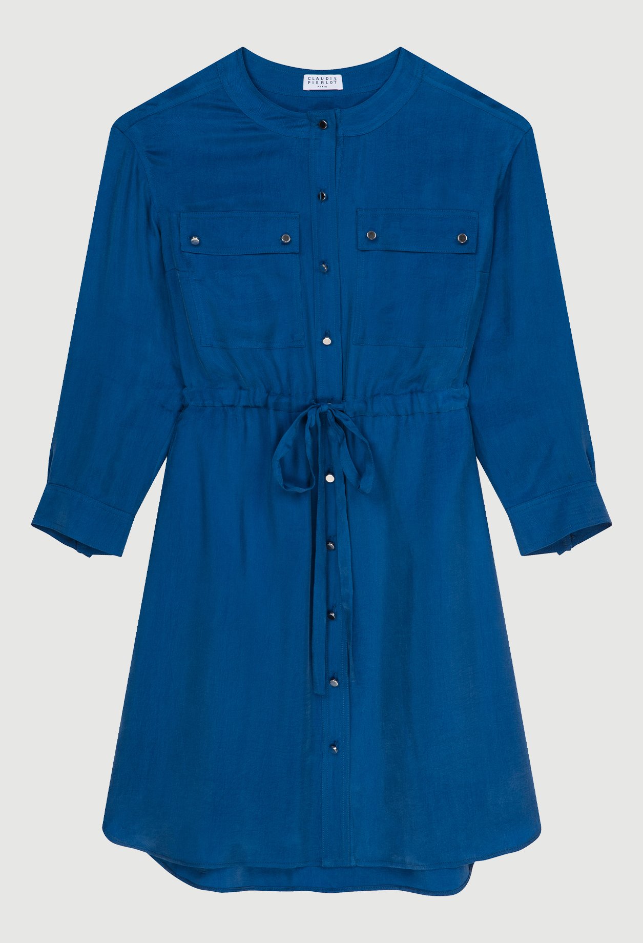 Robe boutonnee &agrave; col rond