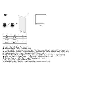 Sealskin Inloopdouche A3 I AM 200x90 cm Chroom