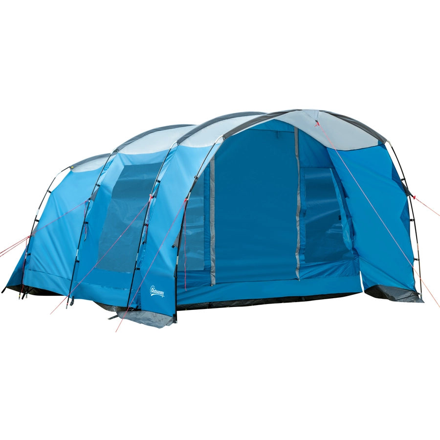 Outsunny Campingzelt mit Erdspieße, Tragetasche und Spannseilen blau