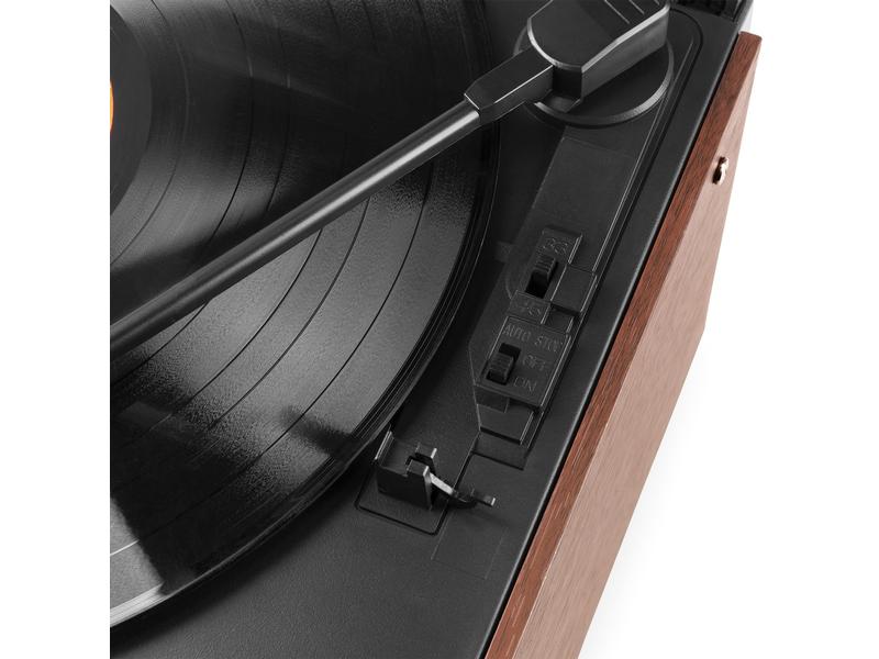 Audizio Plattenspieler mit Bluetooth Frisco Braun/Grau Plattenspieler mit Radio und Stereo-Lautsprechersystem