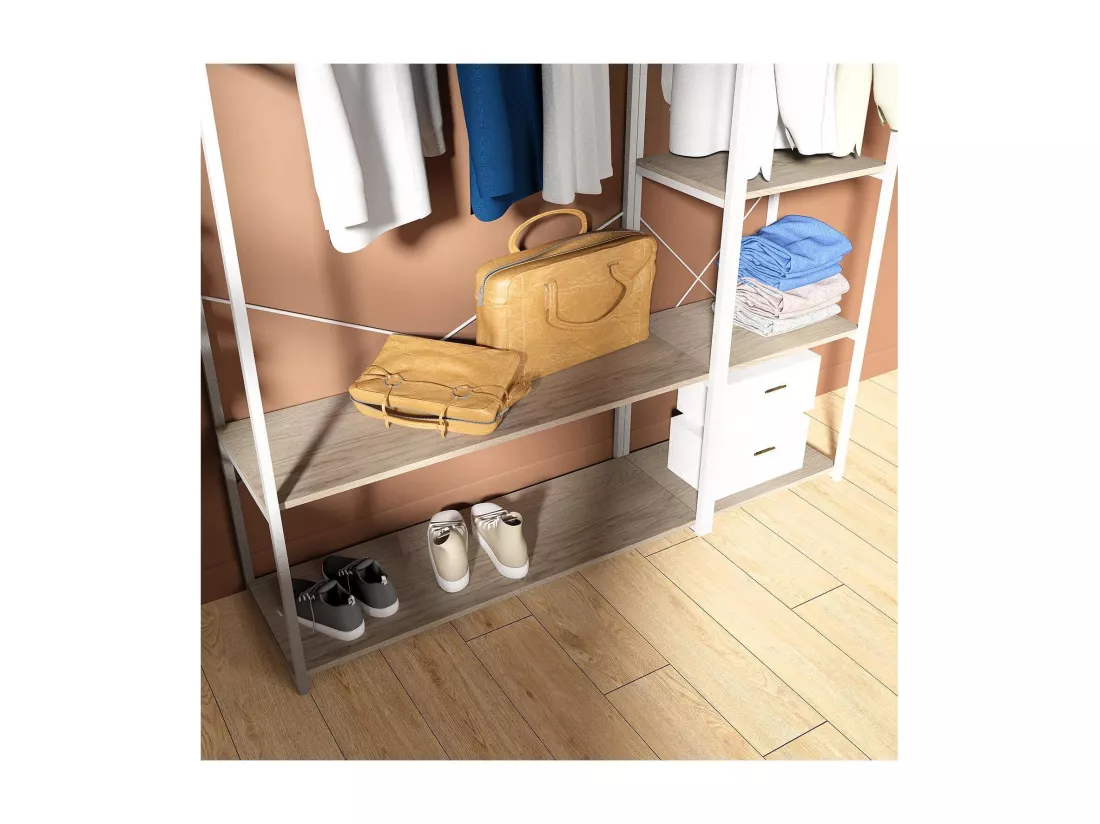 Portants Vêtements en bois et métal blanc - Lot de 2 - JUNE