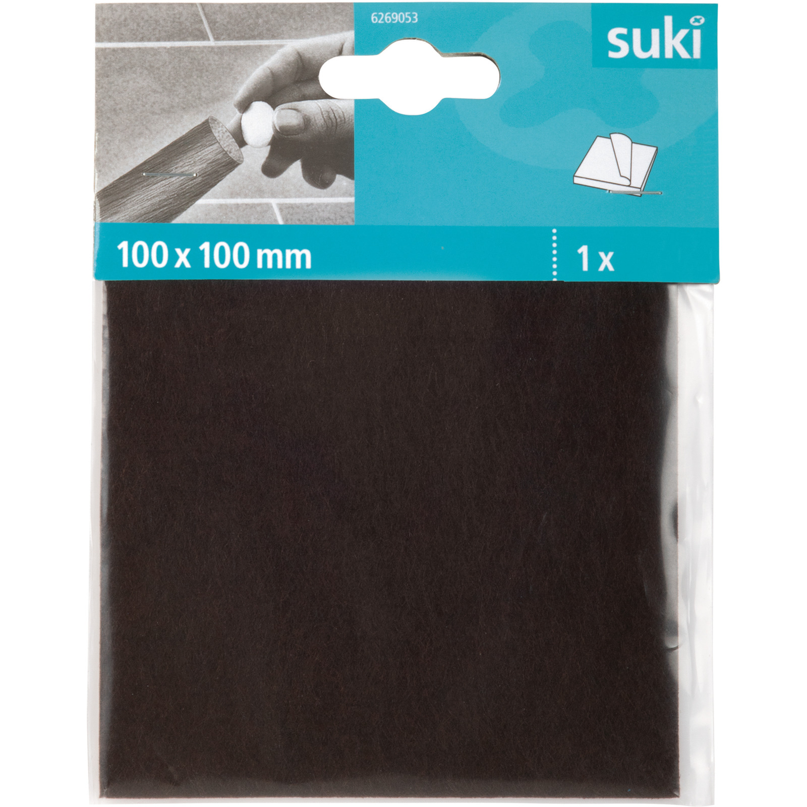 Filzzuschnitt klebend, 10x10 cm, 1 Stück, schwarz