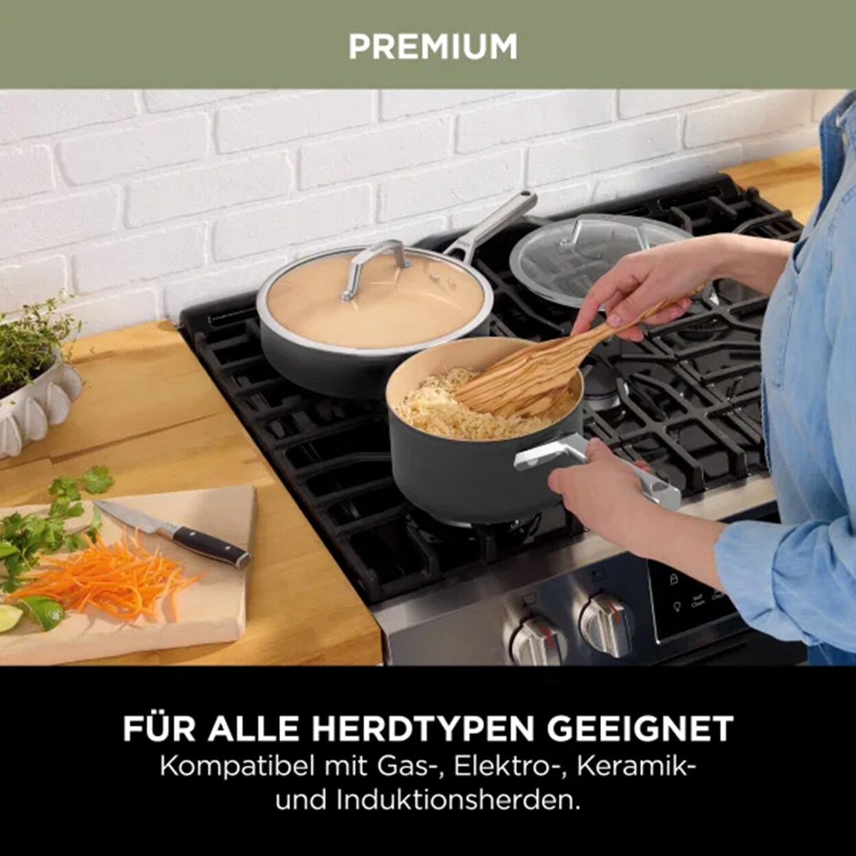 Ninja Premium Keramik-Sauteuse 26 cm grau Bratpfanne