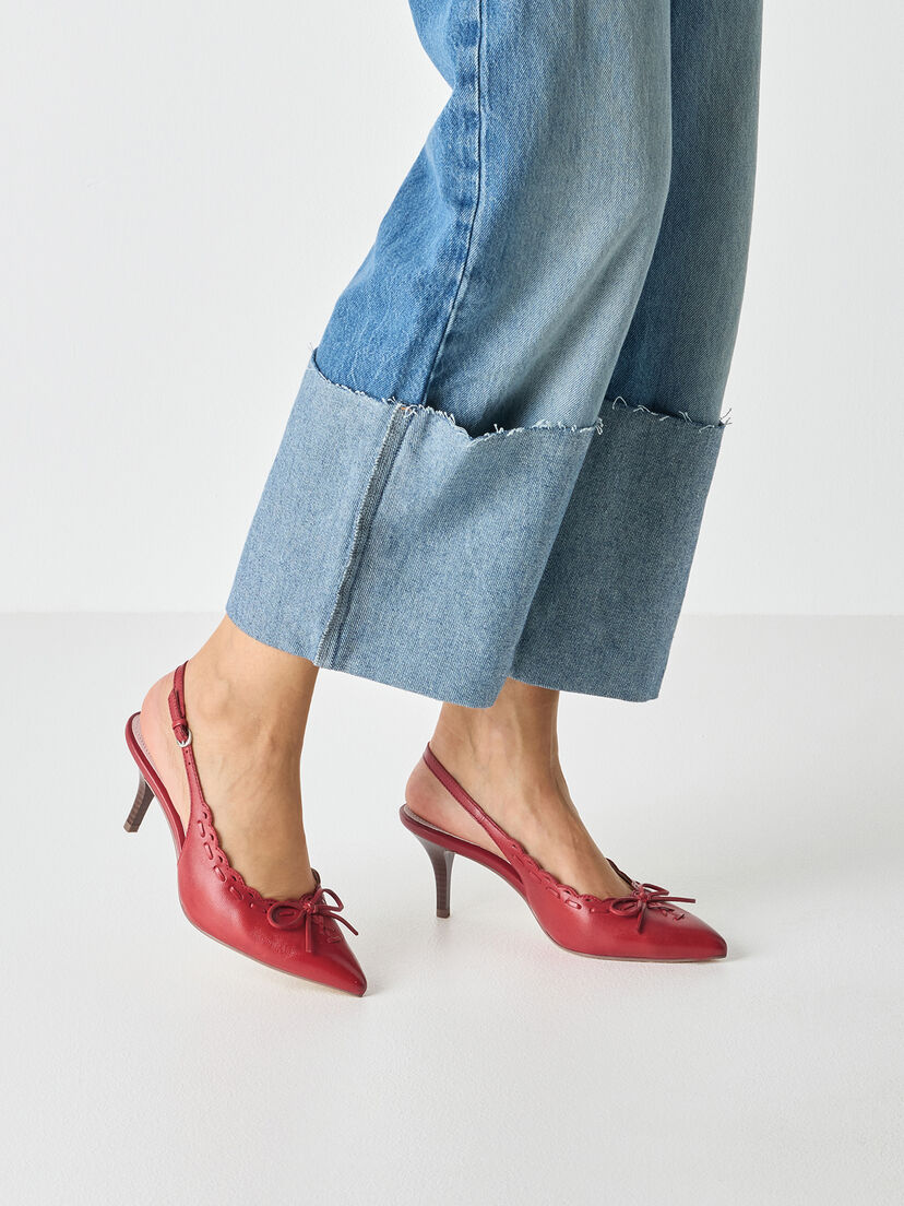 Leren Slingpumps - rood