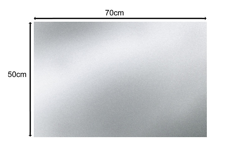 Plaque magnétique adhésive effaçable argent L.70 x H.50 cm