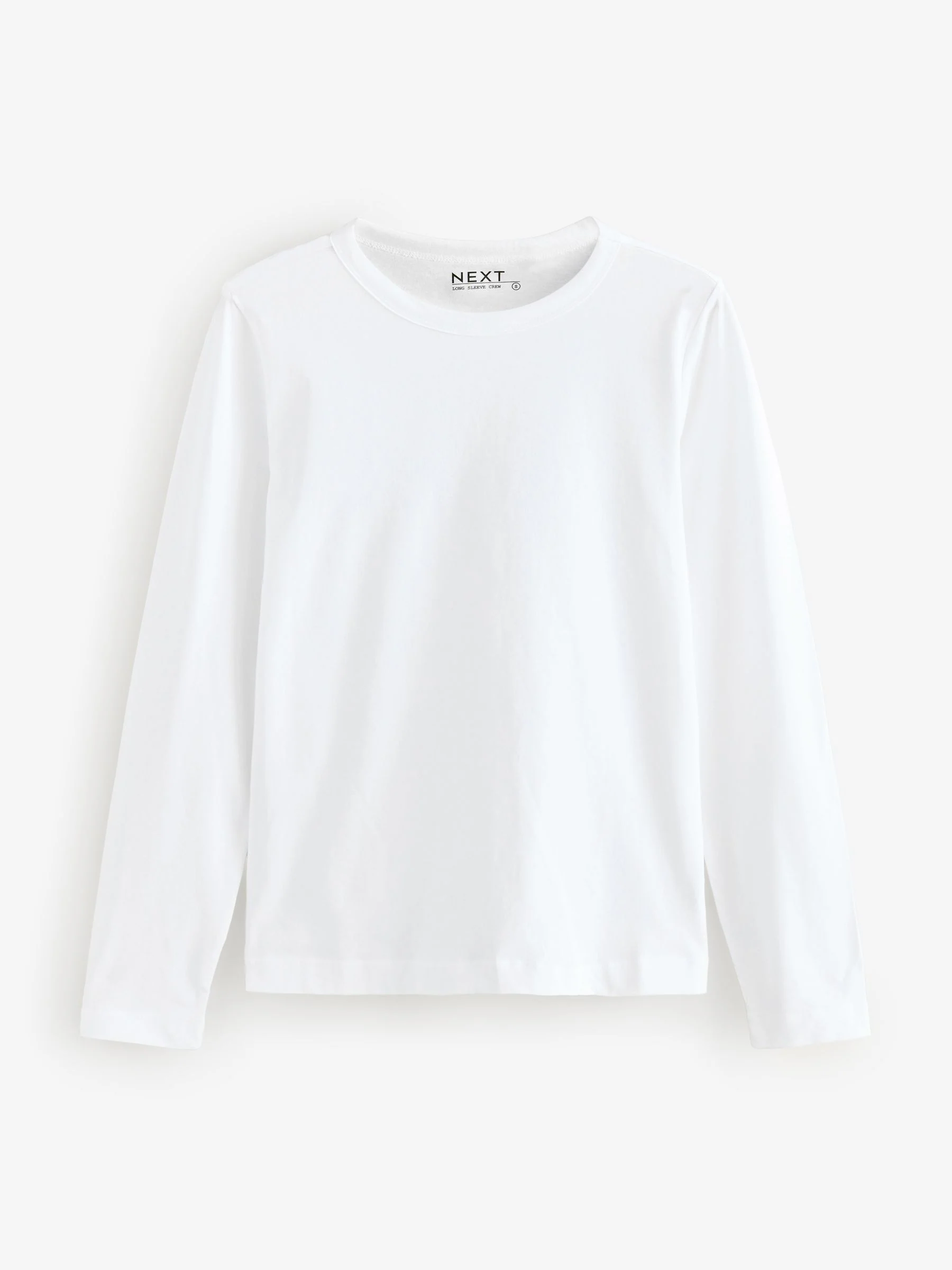 Wit - 100% katoenen T-shirt met lange mouwen