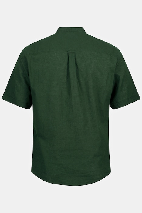 Hemd, Halbarm, Leinenmix, Stehkragen, Modern Fit