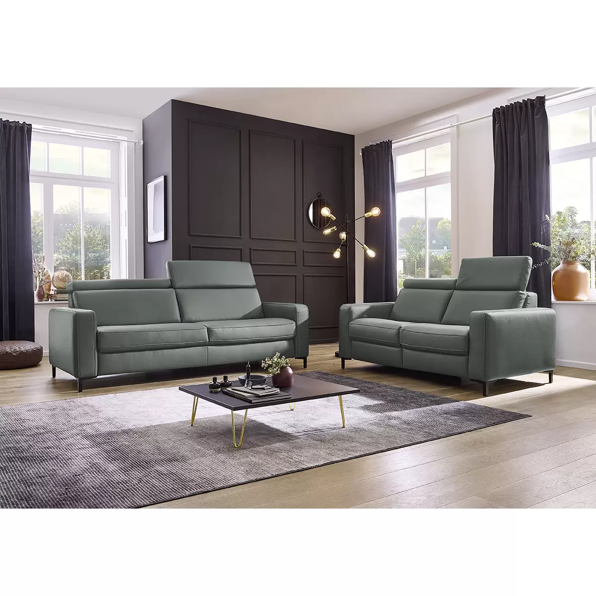 3er Sofa Venezia Blaugrau
