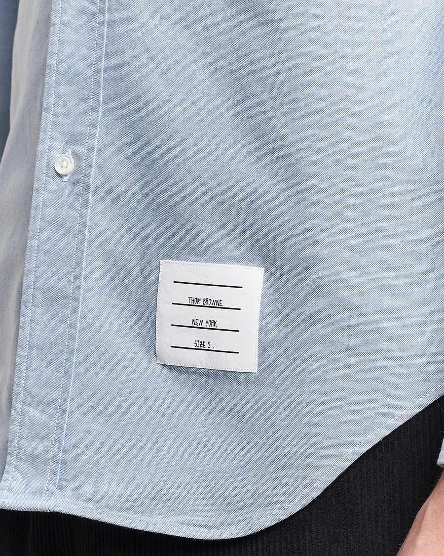 Thom Browne Contrast Placket Oxford Shirt Light Blue